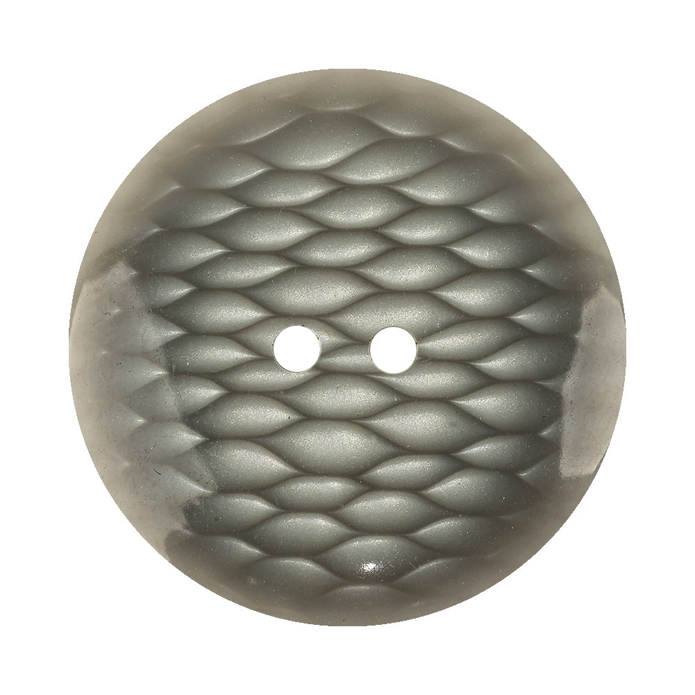 Plastic 2-Hole Button - 54L/34mm - Gray and White Fish Scales