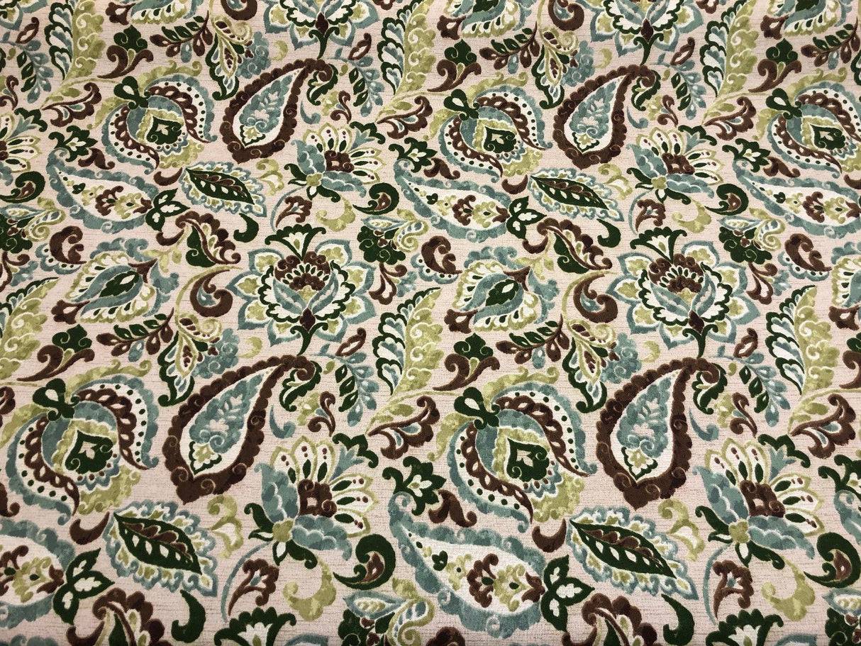 Bryant Lafayette Polyester Fabric - Parsley Printed Indoor/Outdoor, 54" Width, 17X17 Repeat (1 Yard)