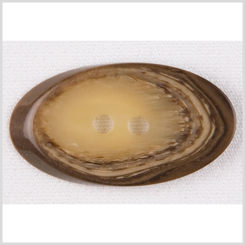 Beige and Brown Faux Wood Grain 2-Hole Plastic Button - 66L/42mm