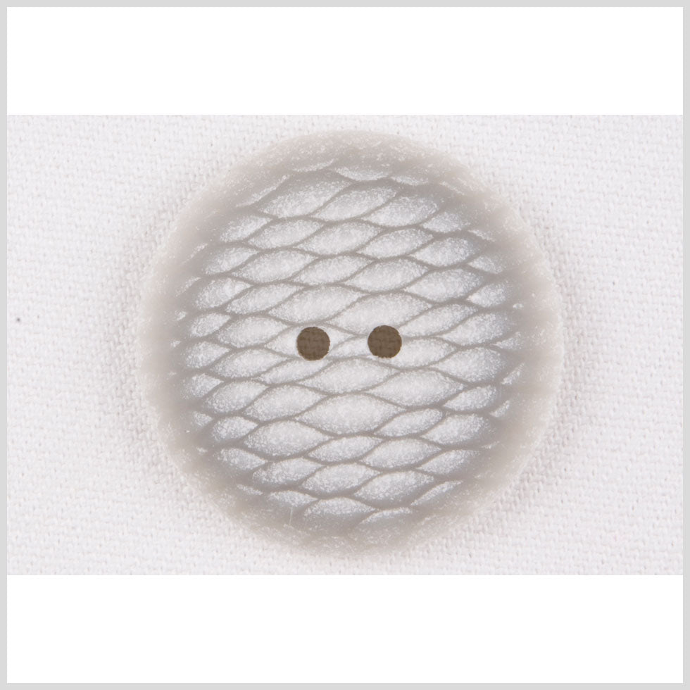 Plastic 2-Hole Button - 44L/28mm - Pale Gray and White Fish Scales