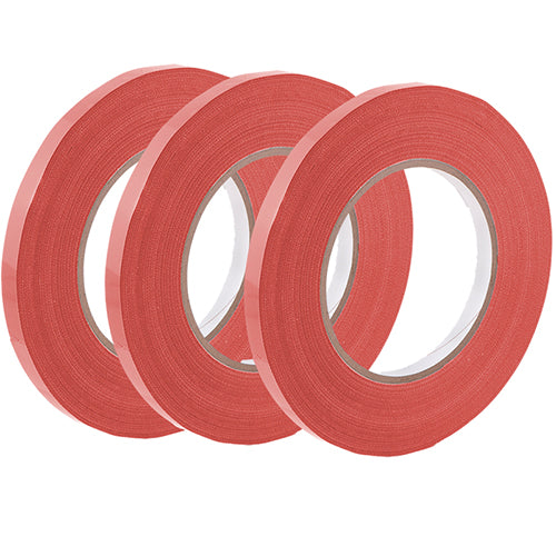 Tape for Poly Bag Sealer, Red, 3/8 Inch x 180 Yards - Pack of 3 Rolls