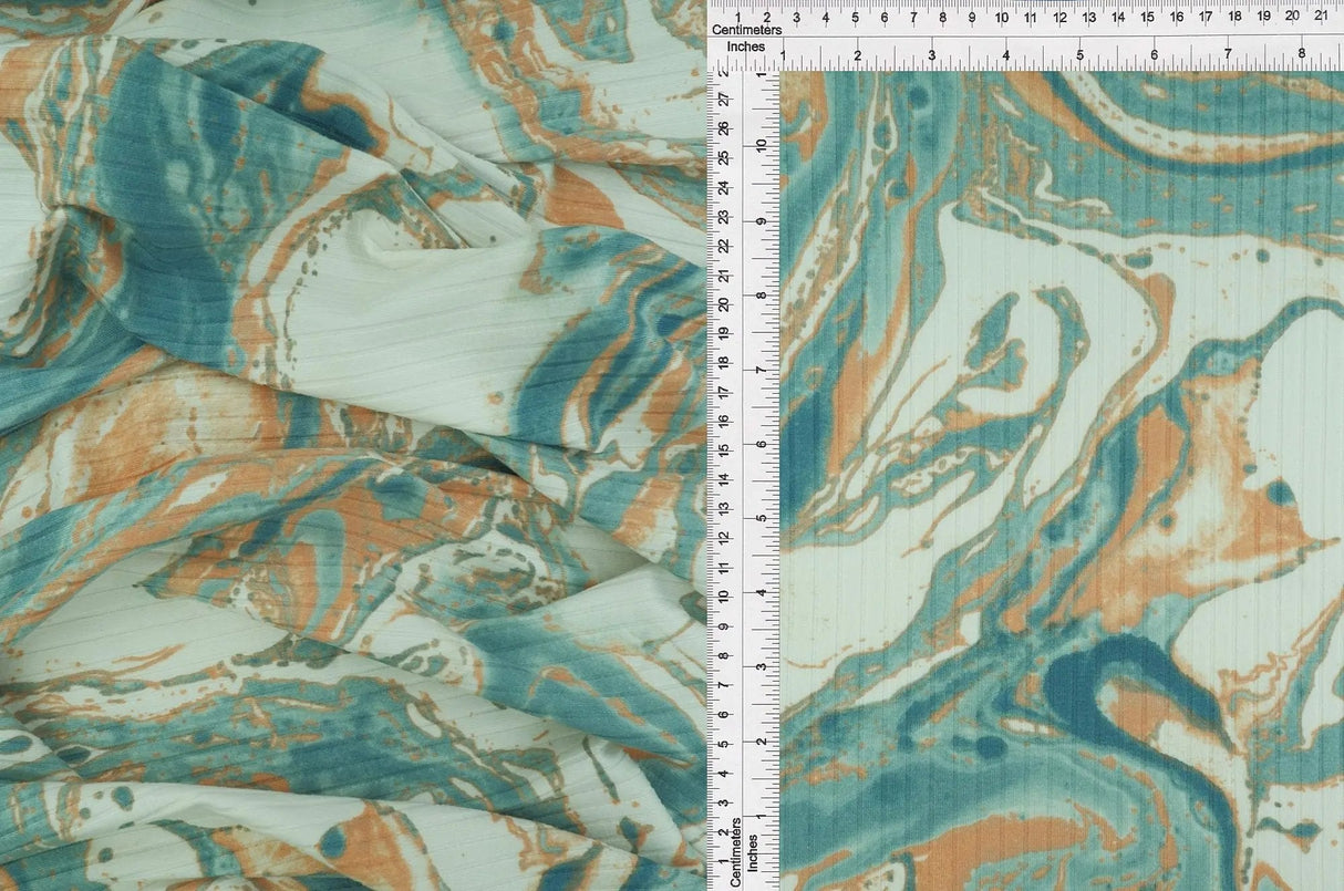 1 Yard 8X3 Yummy Rib Marble Print Stretch Knit Fabric 58/60 Inches Wide