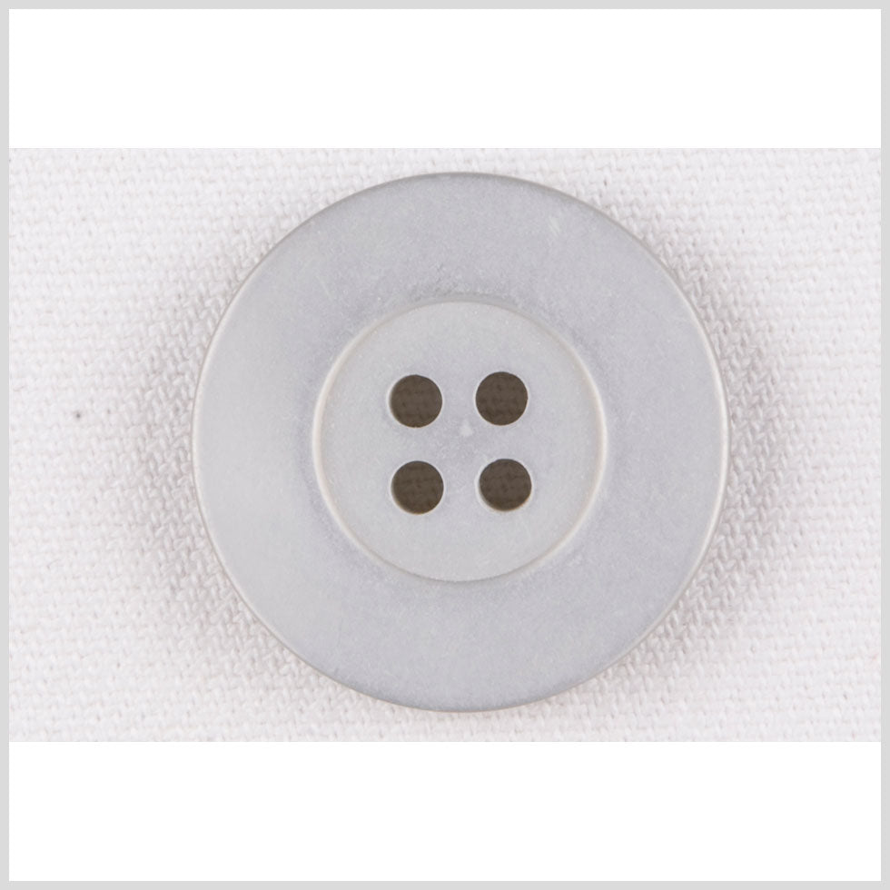 Plastic 4-Hole Button - 44L/28mm - Pale Gray Flat Rim