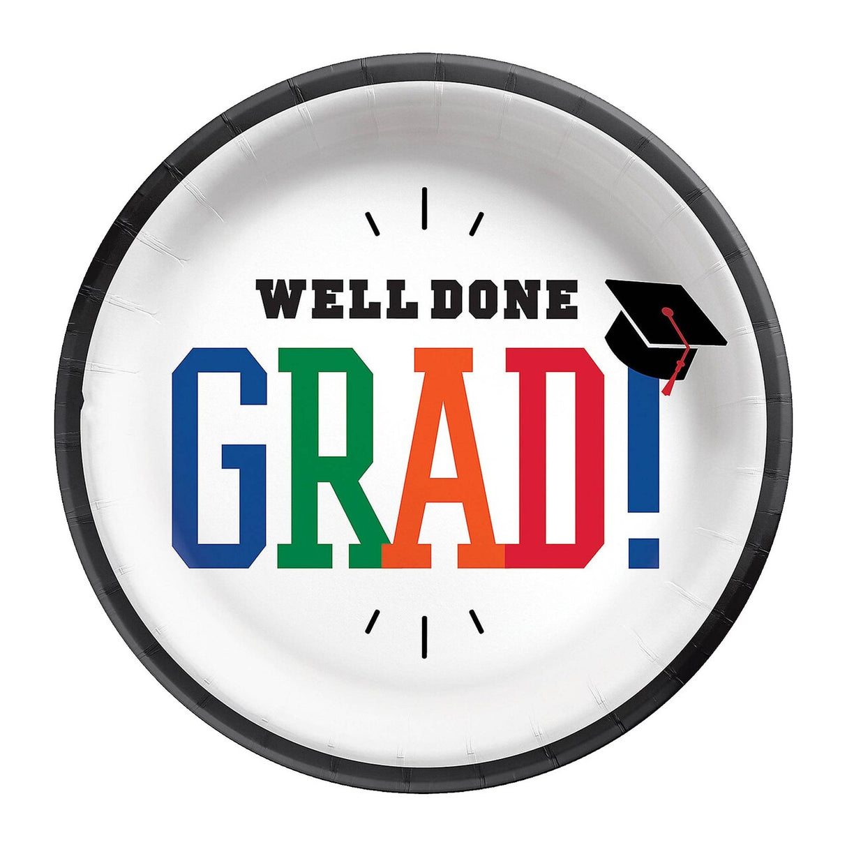 6 3/4" Bulk 50 Ct. Well Done Grad Round Disposable Paper Dessert Plates