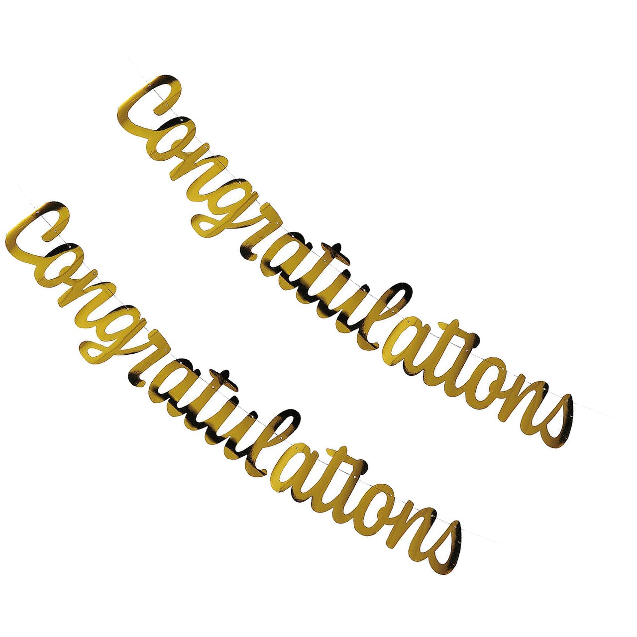 7ft Gold Congratulations Ready-to-Hang Garland Decoration