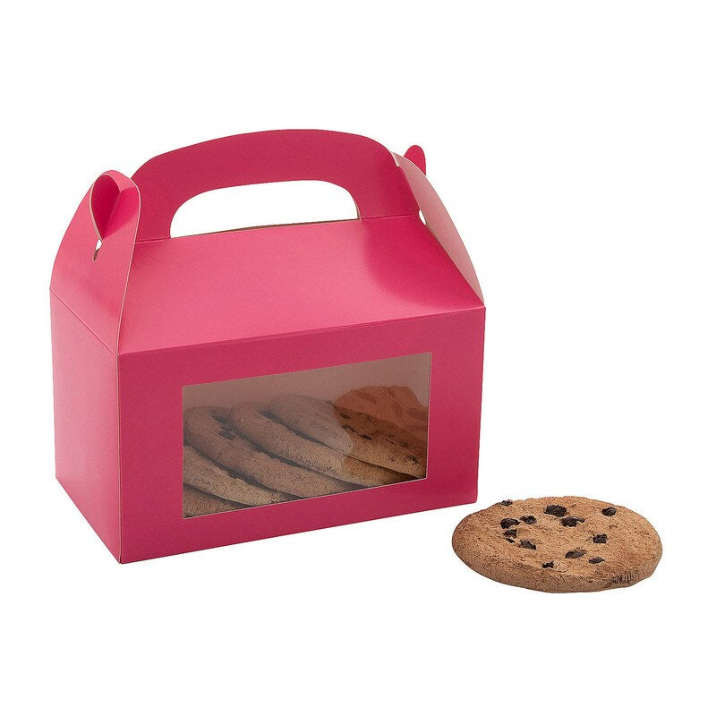 6" x 7" Purple Cardstock Treat Boxes with Display Window - 12 Pc.