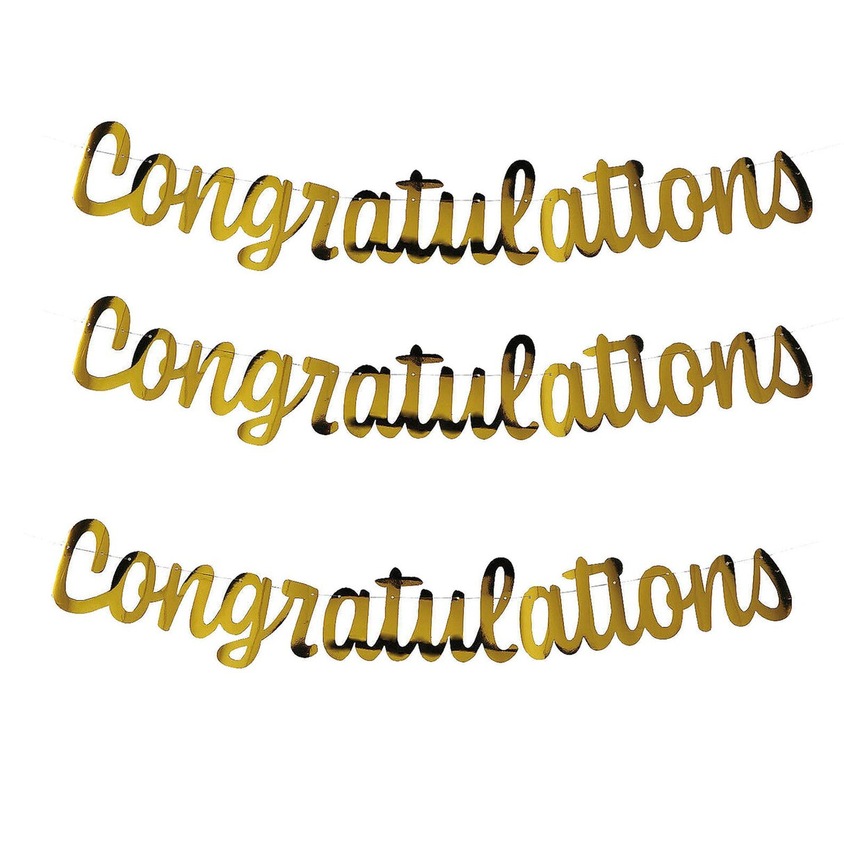 7ft Gold Congratulations Ready-to-Hang Garland Decoration