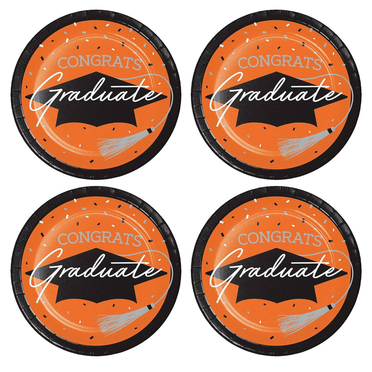 Creative Converting School Spirit Orange Graduation Dinner Plates – 54ct