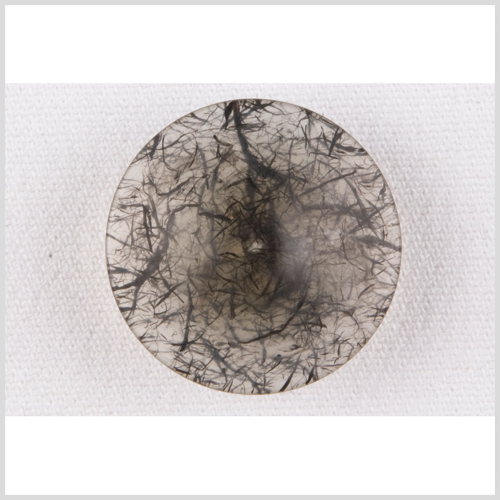 Plastic Shank Back Button - 44L/28mm - Translucent Gray with Charcoal Thread Inclusions
