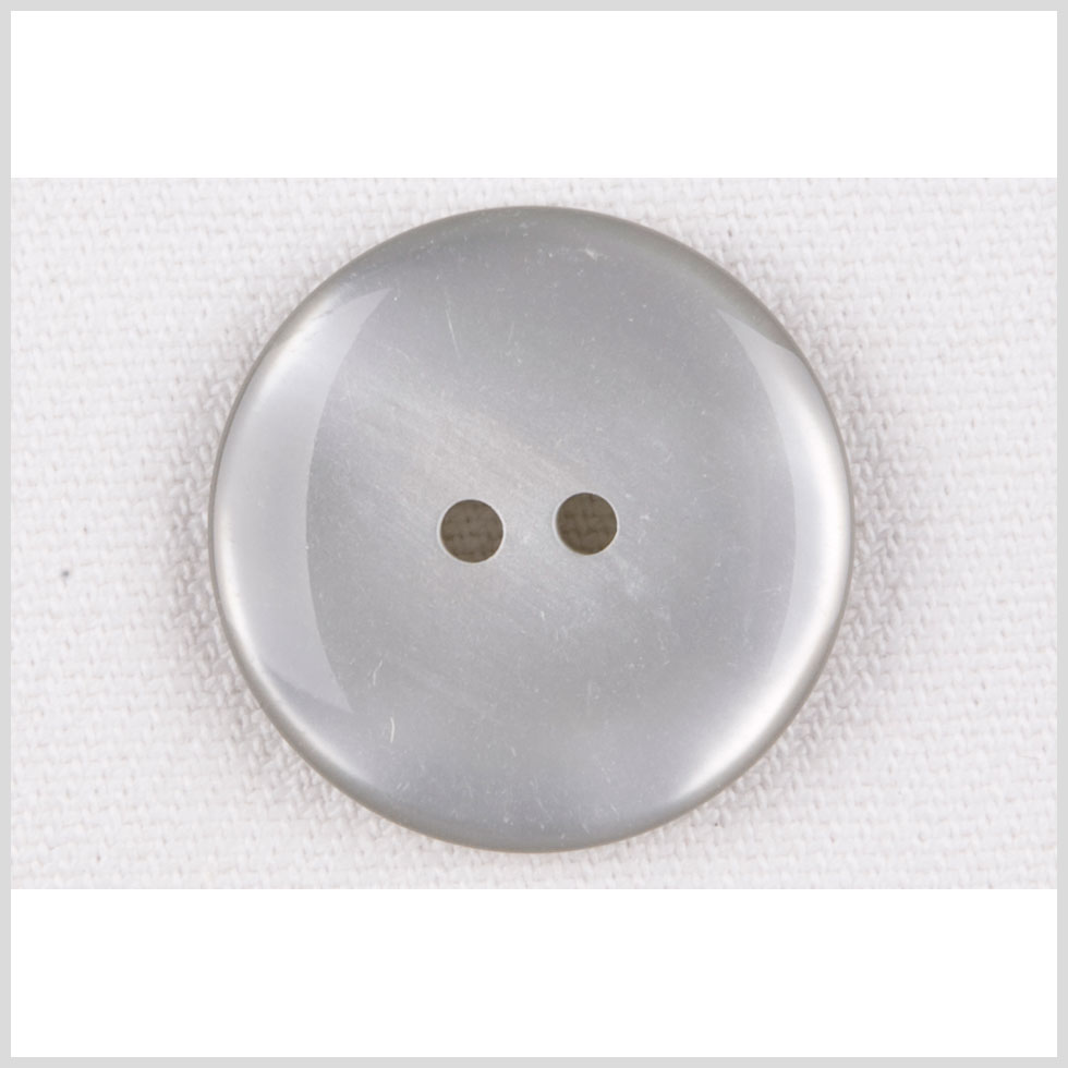 Plastic 2-Hole Button - 28L/18mm - Silvery Gray Metallic