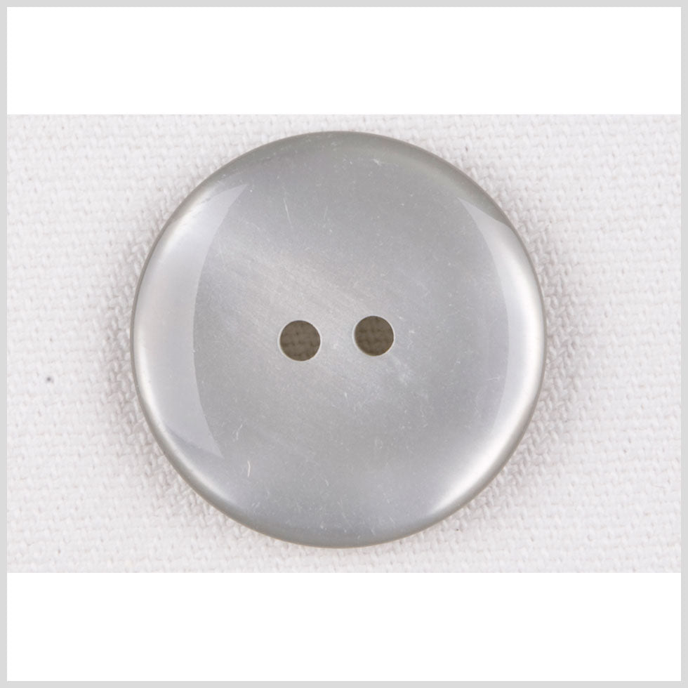 Plastic 2-Hole Button - 36L/23mm - Silvery Gray Metallic