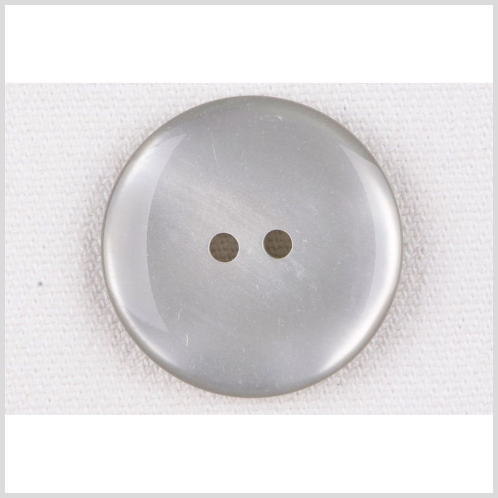 Plastic 2-Hole Button - 40L/25.5mm - Silvery Gray Metallic