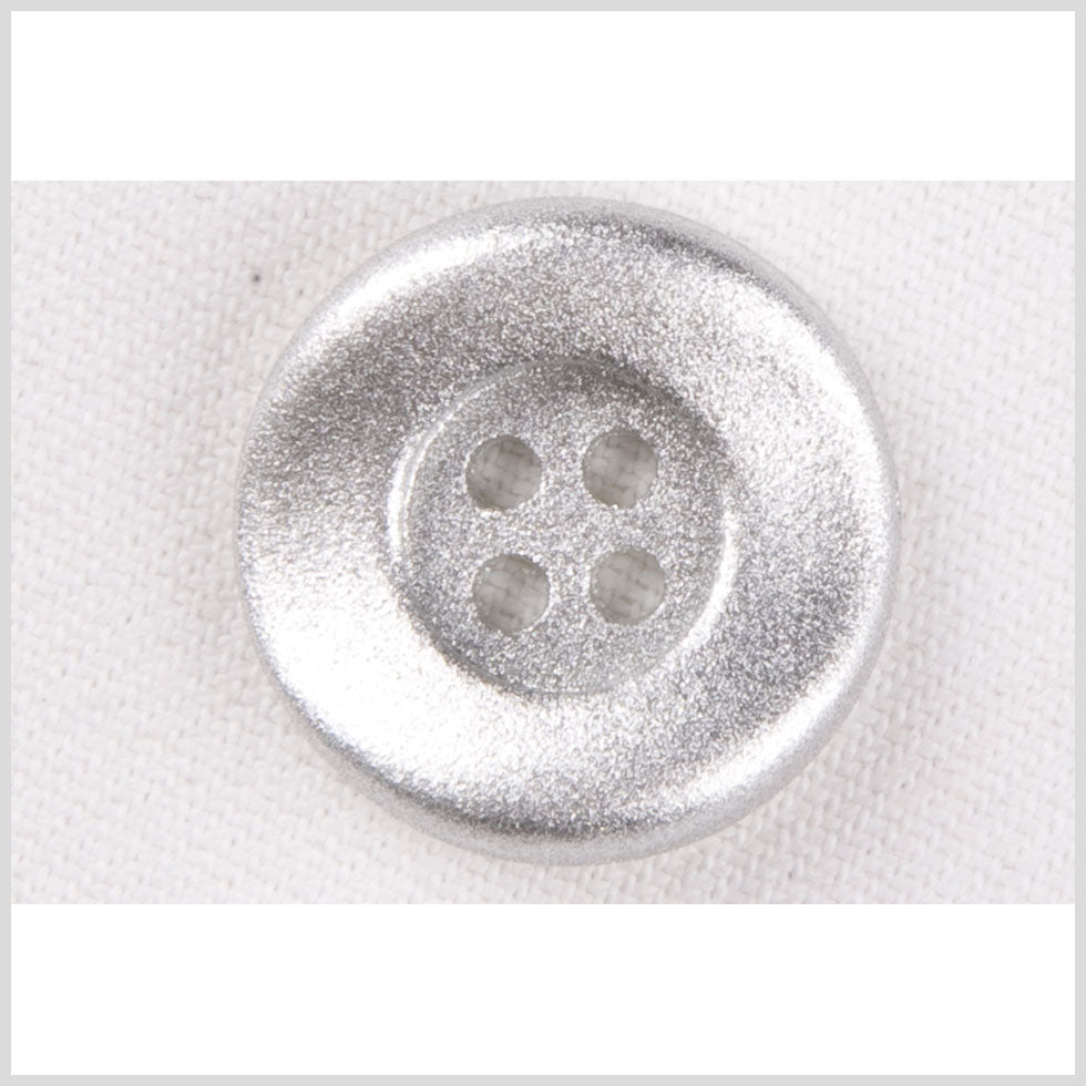 Plastic 4-Hole Button - 36L/23mm - Metallic Silver Crinkle