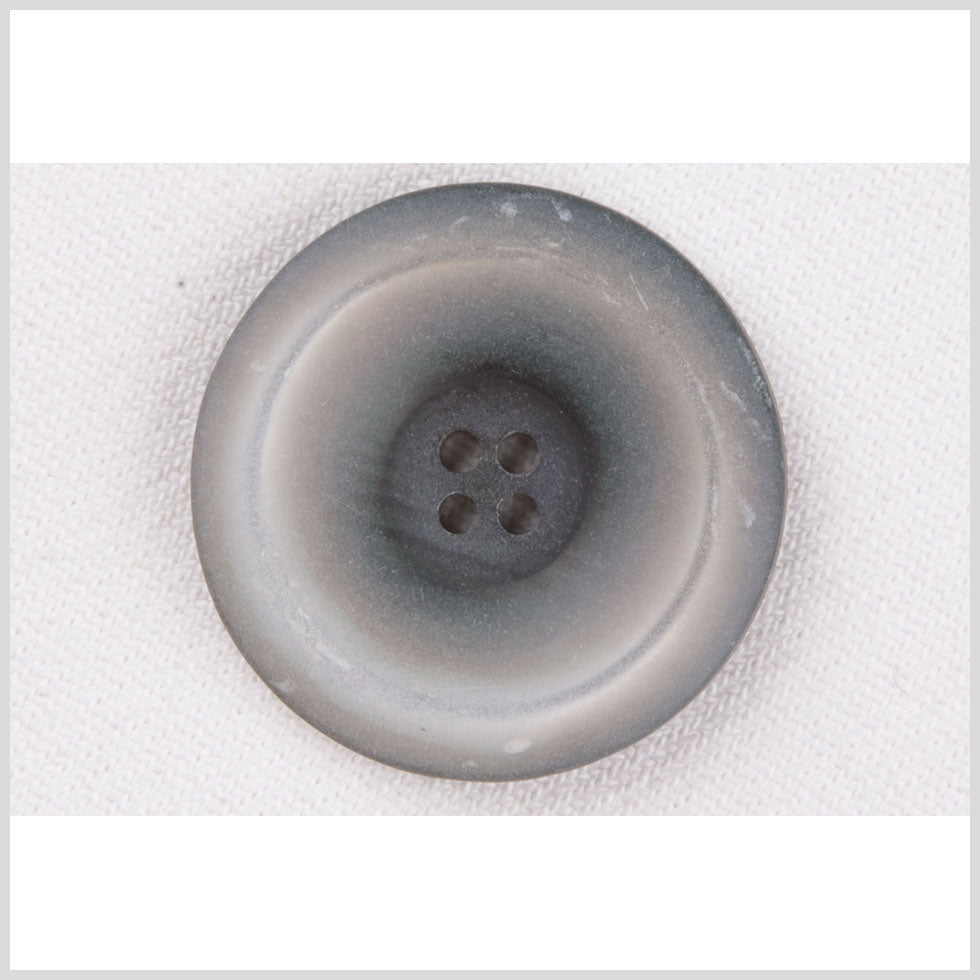 Plastic 4-Hole Button - 44L/28mm - Light Gray Speckled with Engraved Ring