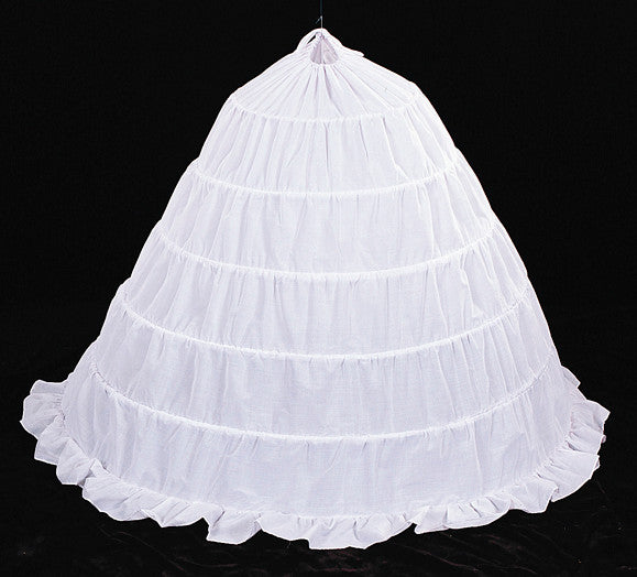 45 Inch White Bridal Petticoat Crinoline 6 Hoop Slip Skirt