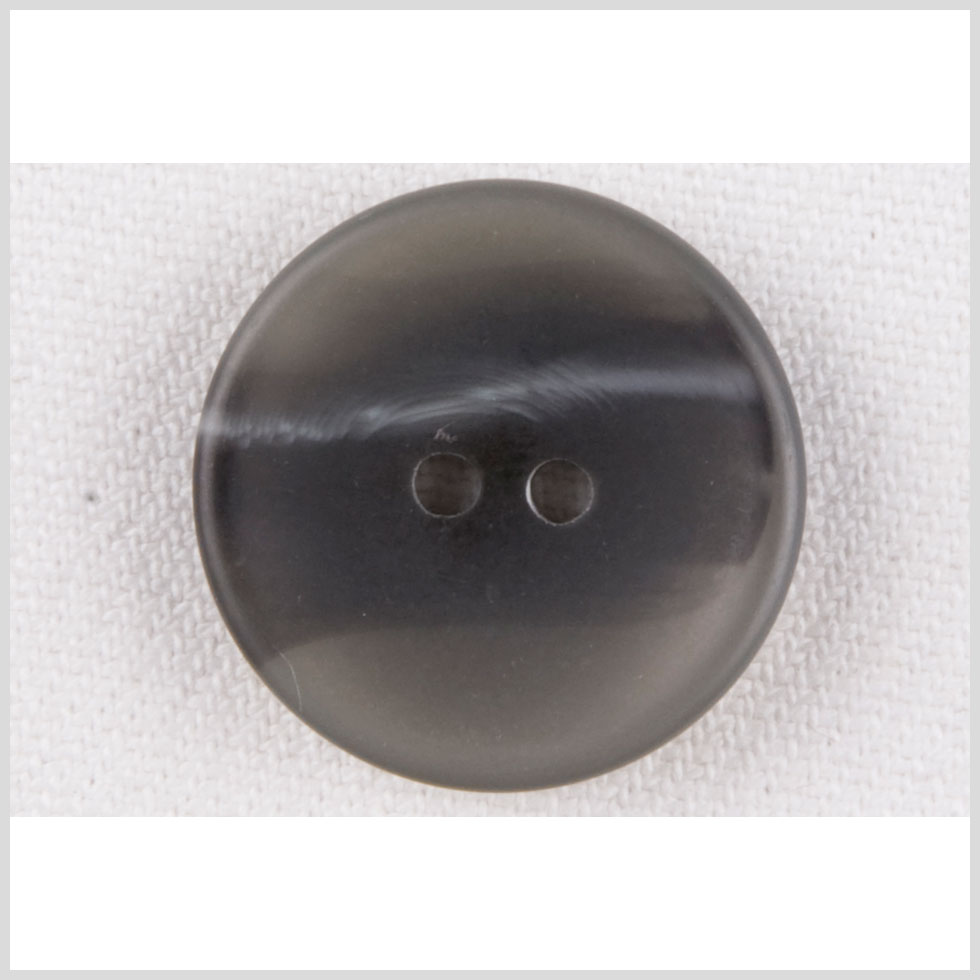 Plastic 2-Hole Button - 24L/15mm - Dish Shaped Charcoal, Gray and White Streaks