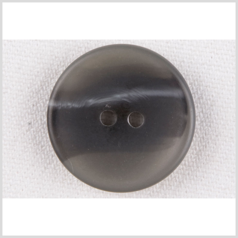 Plastic 2-Hole Button - 28L/18mm - Dish Shaped Charcoal, Gray and White Streaks