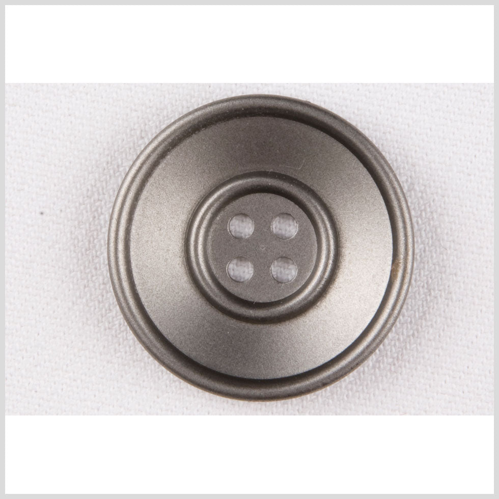 Plastic 4-Hole Button - 48L/30.5mm - Metallic Gray Double Rim