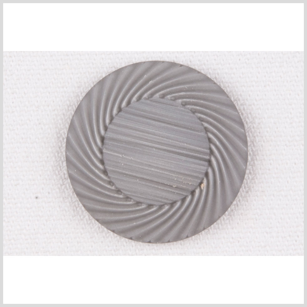 Plastic Shank Back Button - 40L/25.5mm - Light Gray Ribs and Swirls Embossed