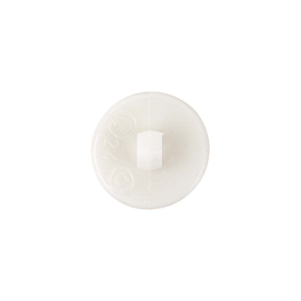 Plastic Shank Back Button - 24L/15mm - Off White Ribs and Stripes