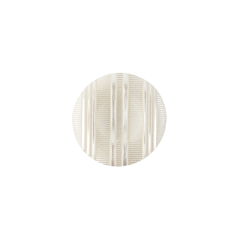 Plastic Shank Back Button - 24L/15mm - Off White Ribs and Stripes