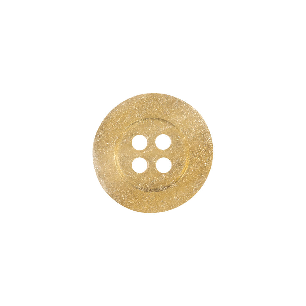 Plastic 4-Hole Button - 24L/15mm - Ivory and Gold Glitter