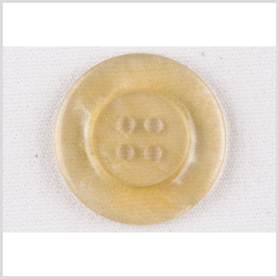 Plastic 4-Hole Button - 32L/20mm - Ivory and Gold Glitter