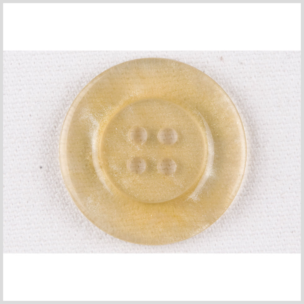 Plastic 4-Hole Button - 44L/28mm - Translucent Ivory and Gold Glitter