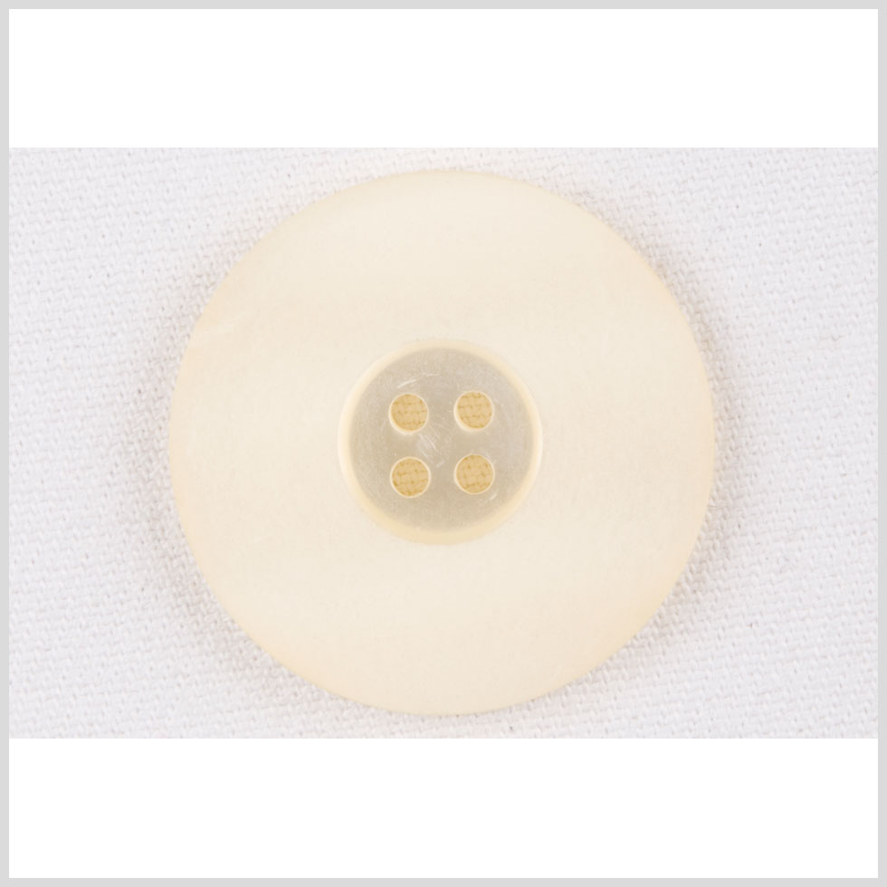 Plastic 4-Hole Button - 36L/23mm - Matte Ivory Wide Flat Rim