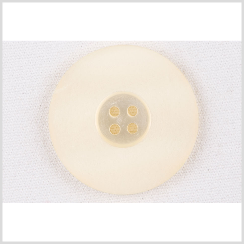 Plastic 4-Hole Button - 44L/28mm - Matte Ivory Wide Flat Rim