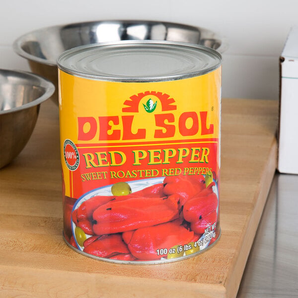 Del Sol Sweet Roasted Red Peppers #10 Can - 6/Case