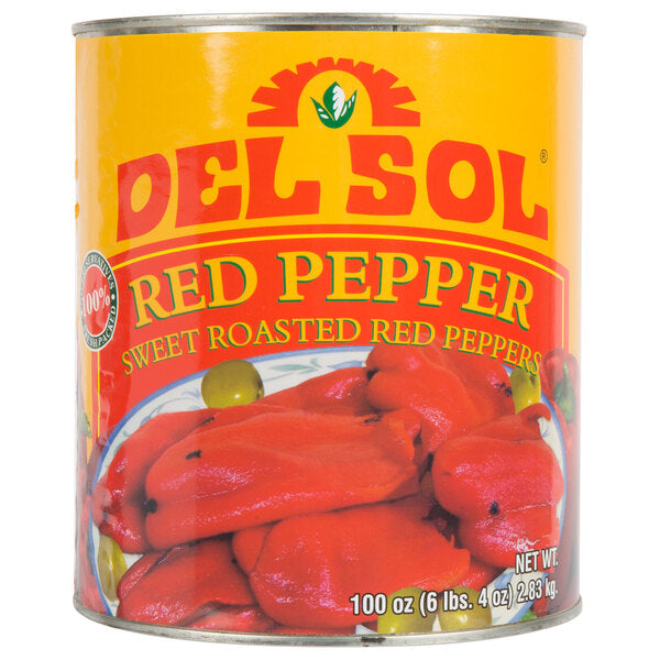 Del Sol Sweet Roasted Red Peppers #10 Can - 6/Case