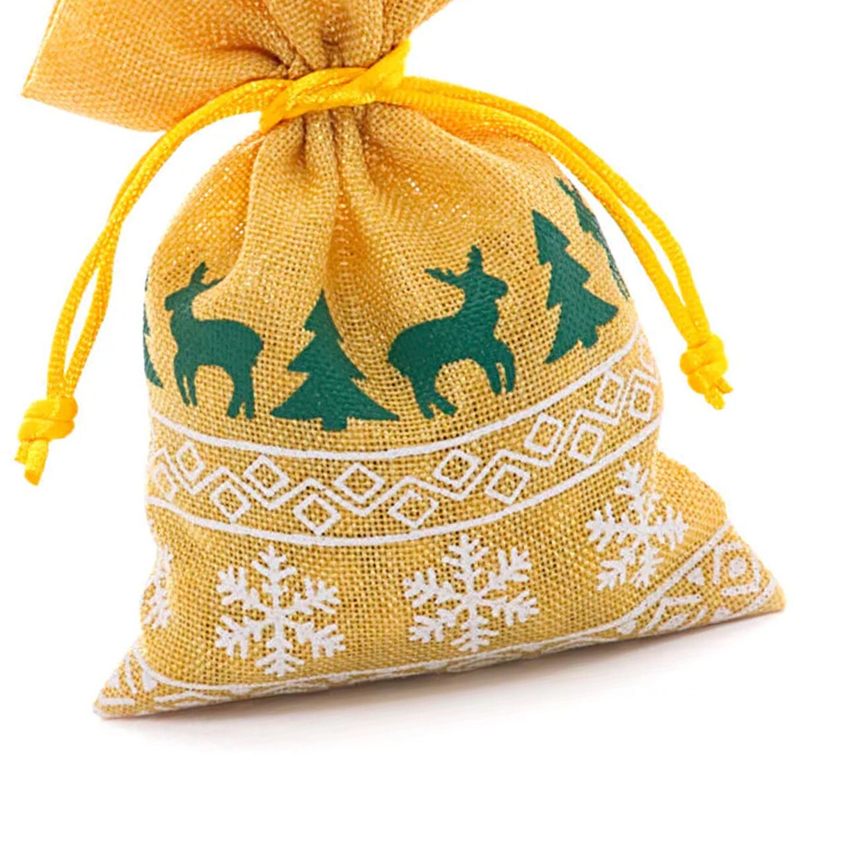 Holiday Faux Linen Gift Bags 8” x 10” Christmas Style