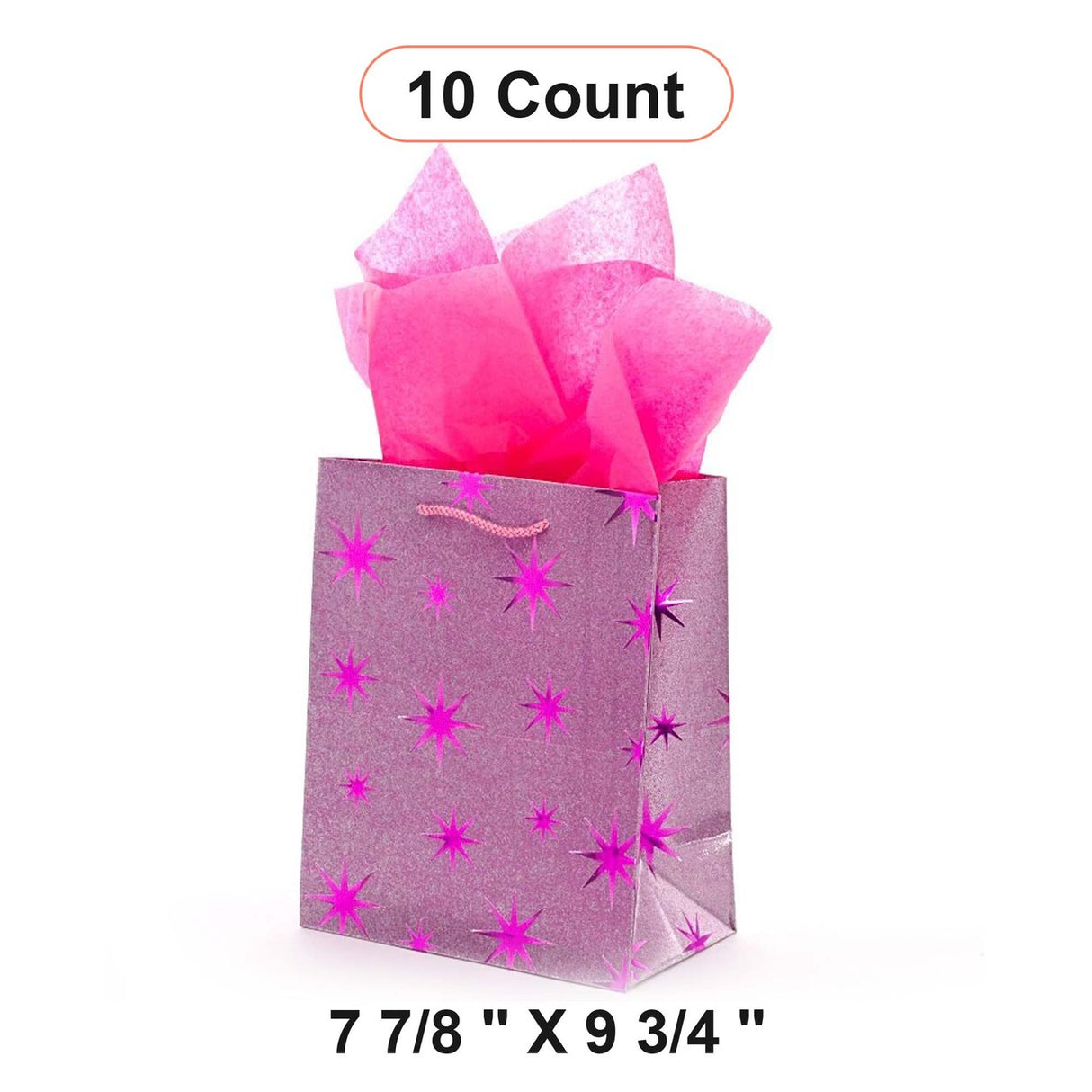 Chic Metallic Star Tote 7.88" x 4.5" x 9.75"