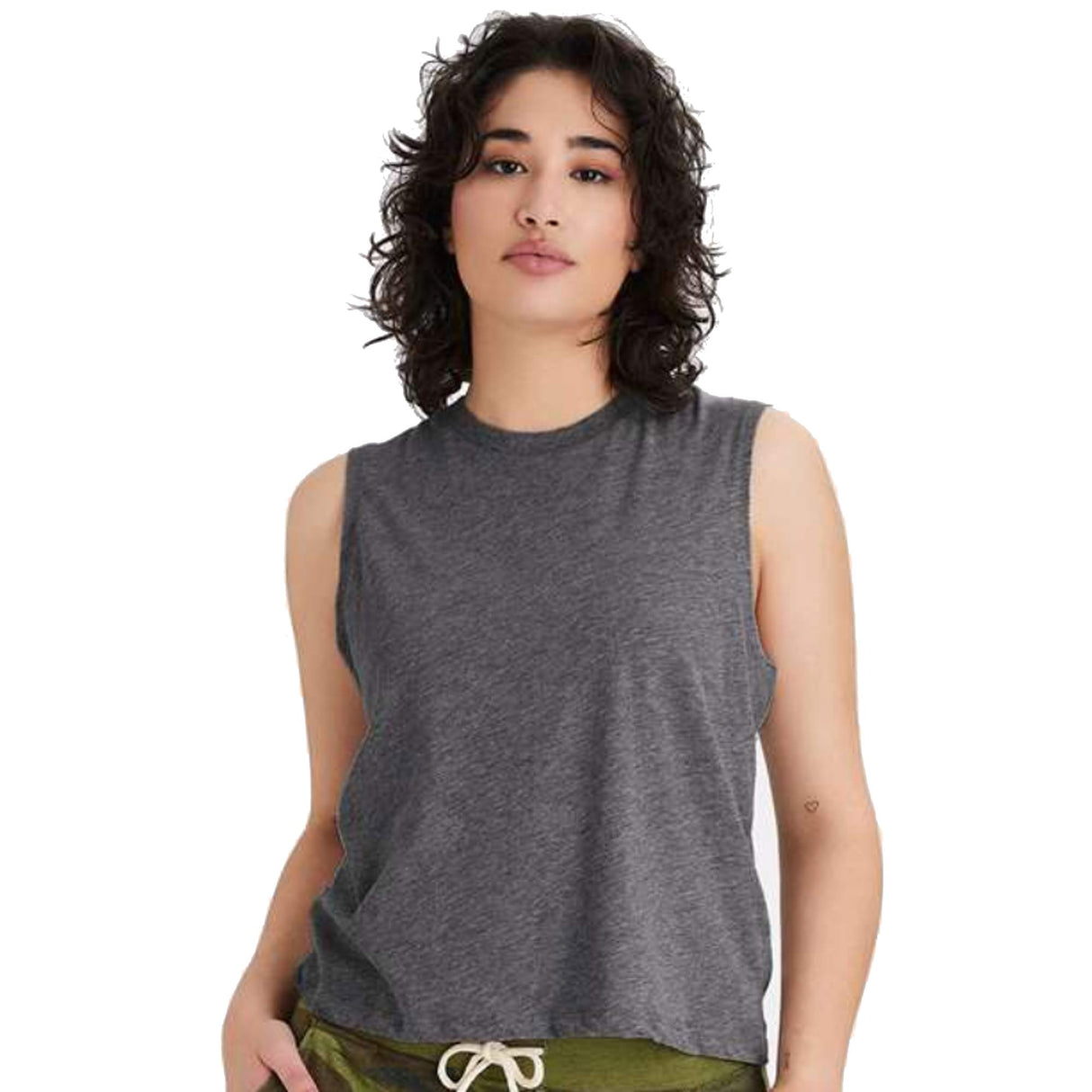 Women's Cotton Jersey CVC Go-To Crop Muscle Tank