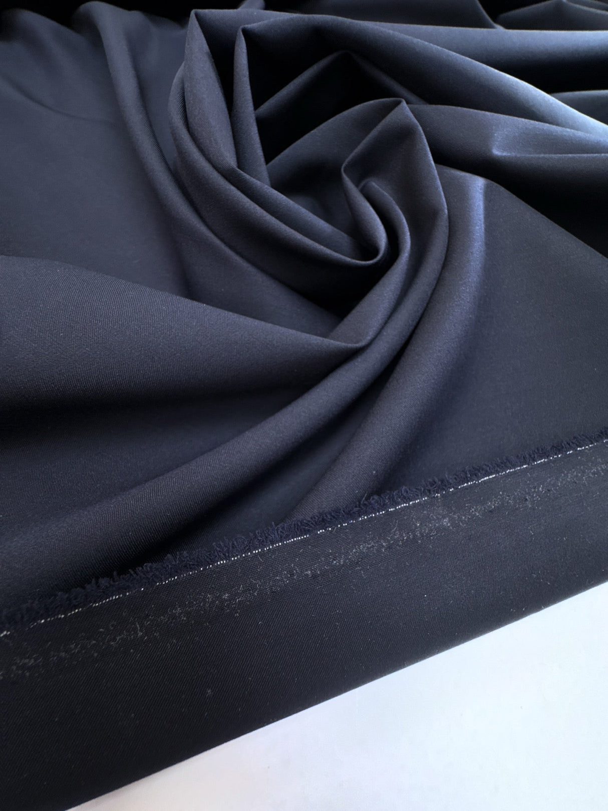 Blue Black Wool Twill