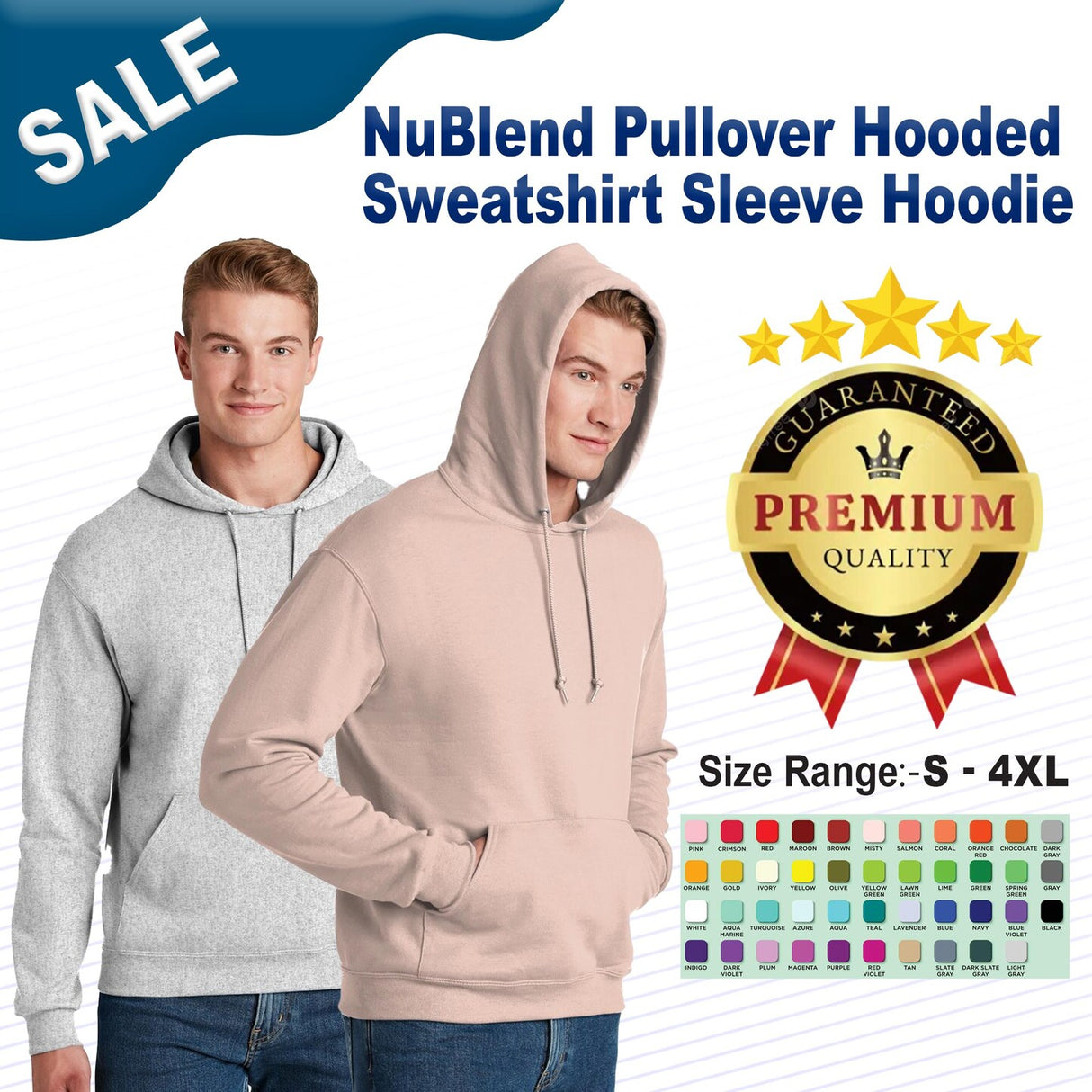 Jerzees® NuBlend Pullover Hooded Sweatshirt Sleeve Hoodie