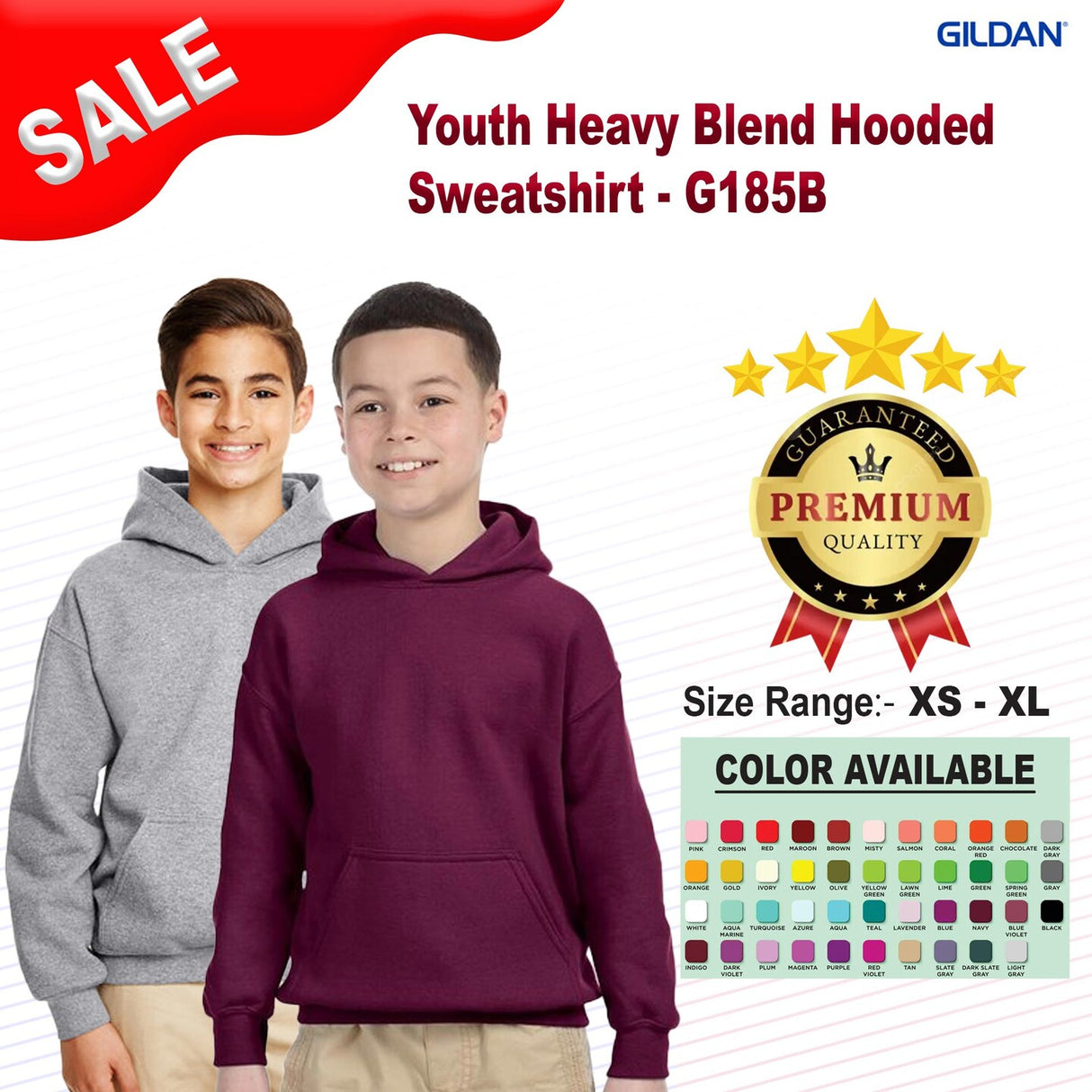 Gildan® Youth Heavy Blend Hooded Sweatshirt