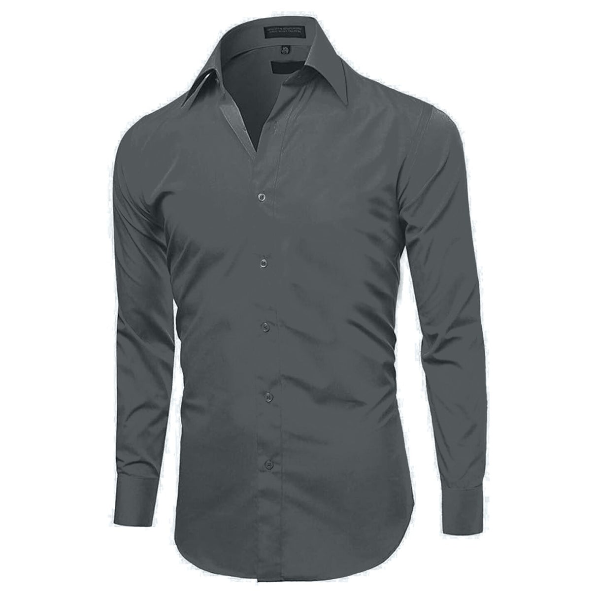 চারকোল স্লিম ফিট লম্বা হাতা পোলো শার্ট