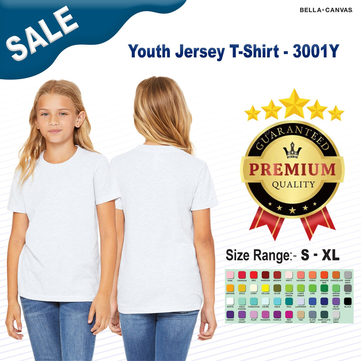 Bella + Canvas® Youth Jersey T-Shirt