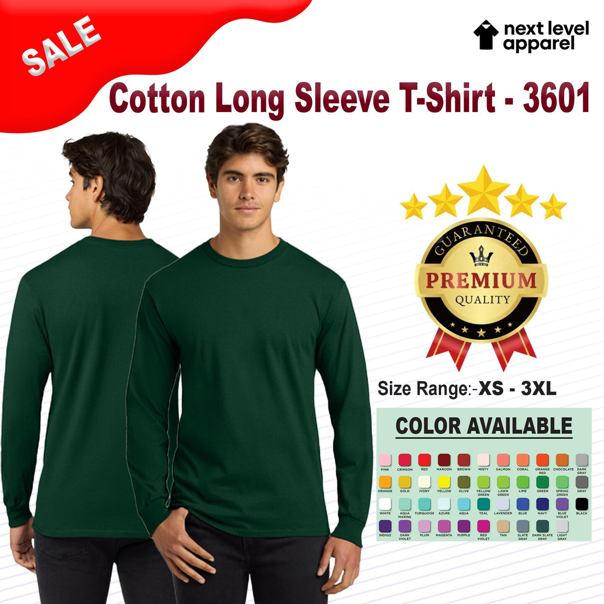 Next Level® Cotton Long Sleeve Crewneck T-Shirt