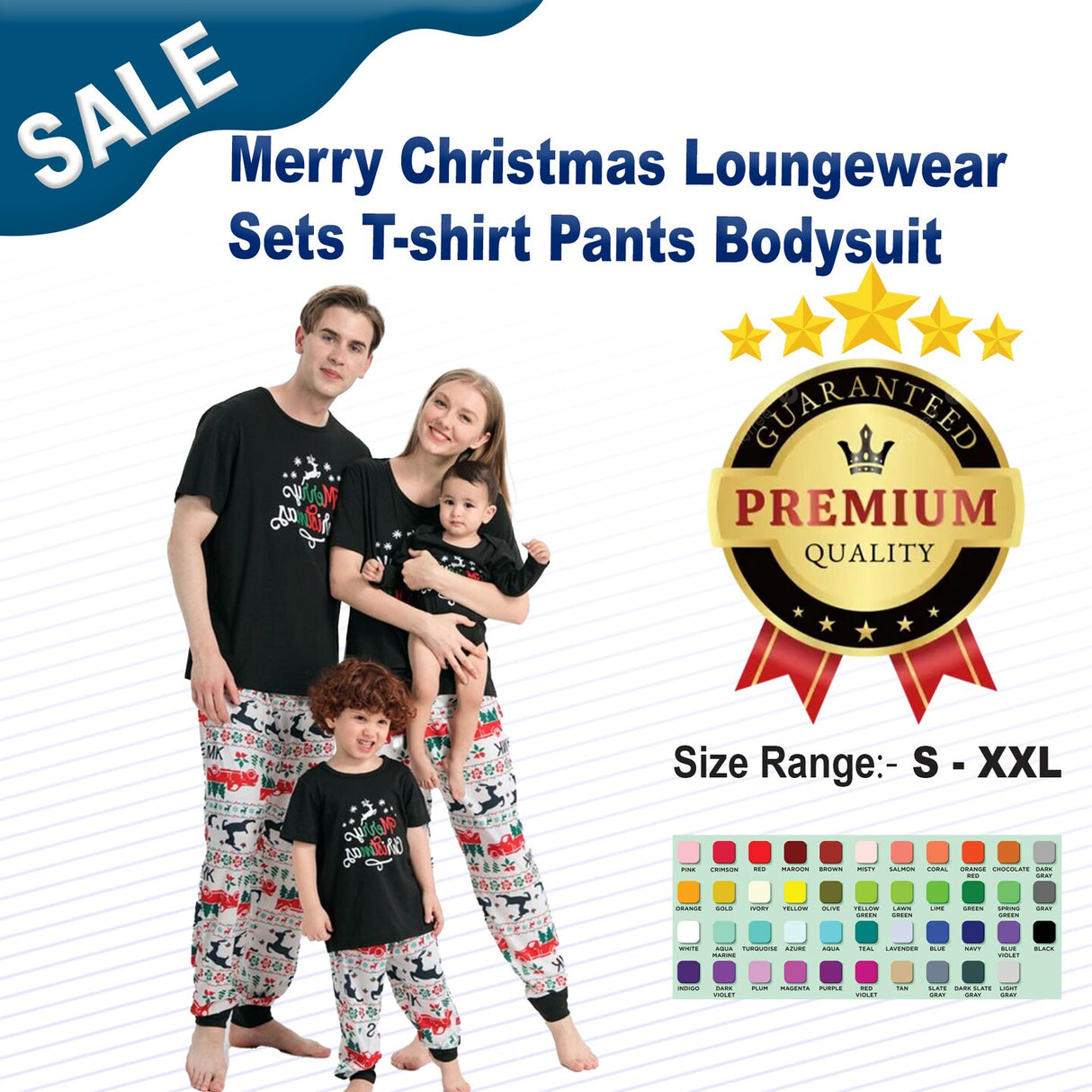 Merry Christmas Loungewear Sets T-shirt Pants Bodysuit