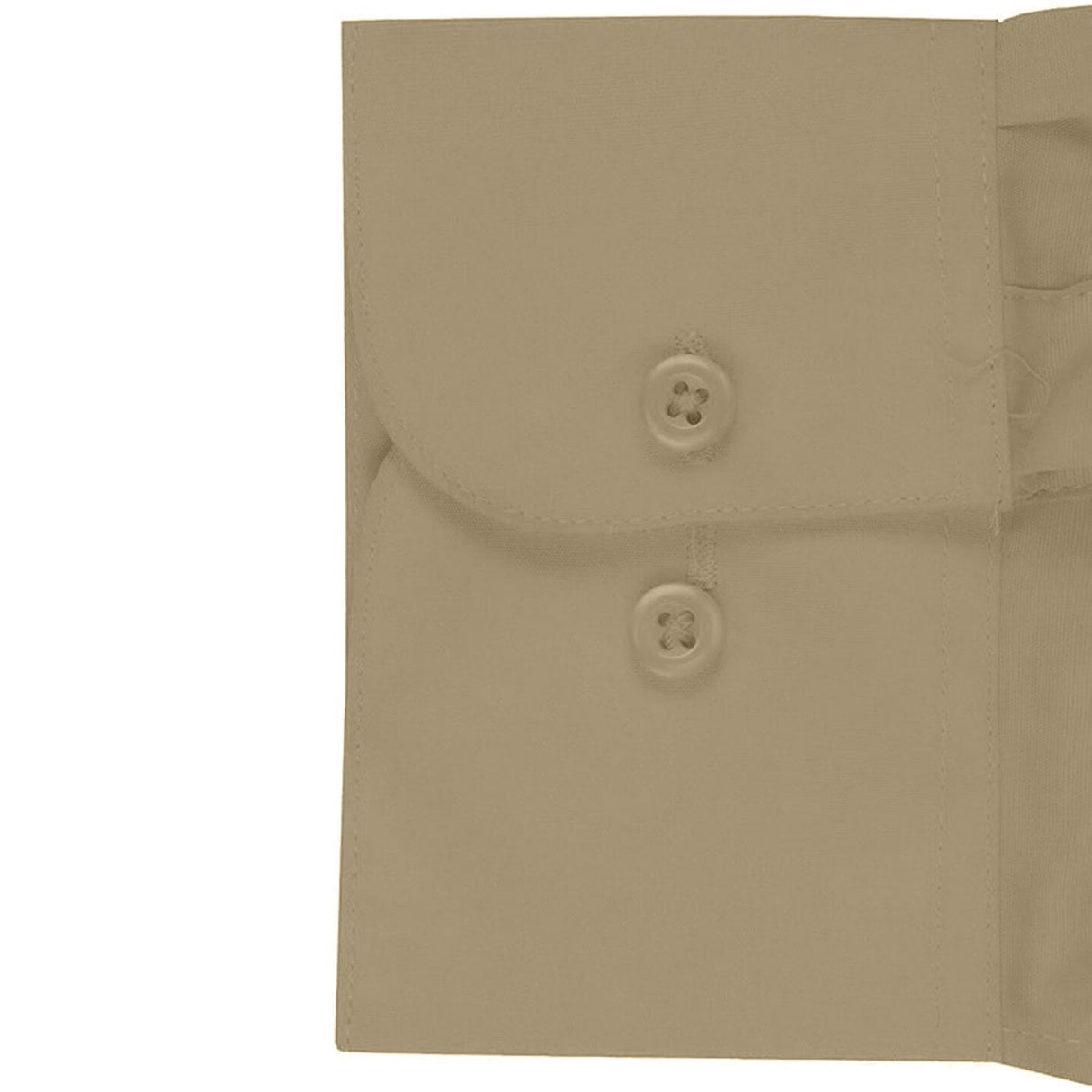 খাকি স্লিম ফিট লম্বা হাতা পোলো শার্ট