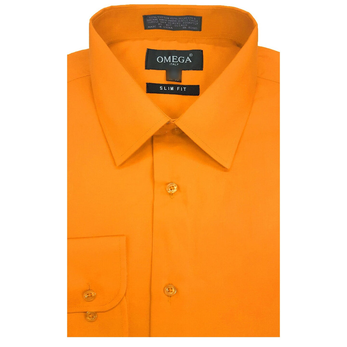 Orange Slim Fit Long Sleeve Polo Shirt