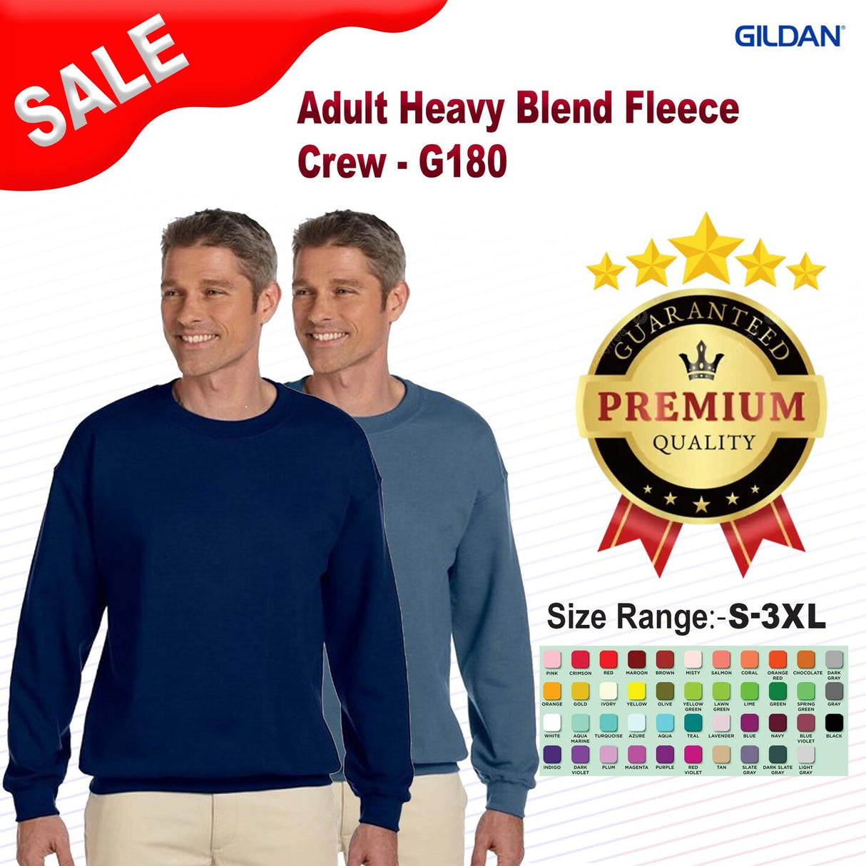 Gildan® Adult Heavy Blend Fleece Crewneck Sweatshirt