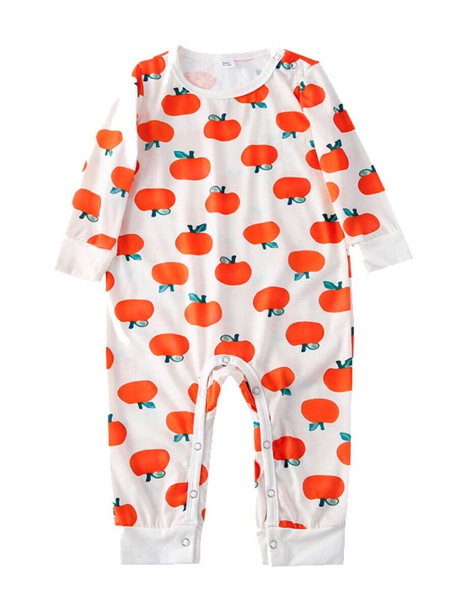 Pumpkin Printed Christmas Pajamas Outfits