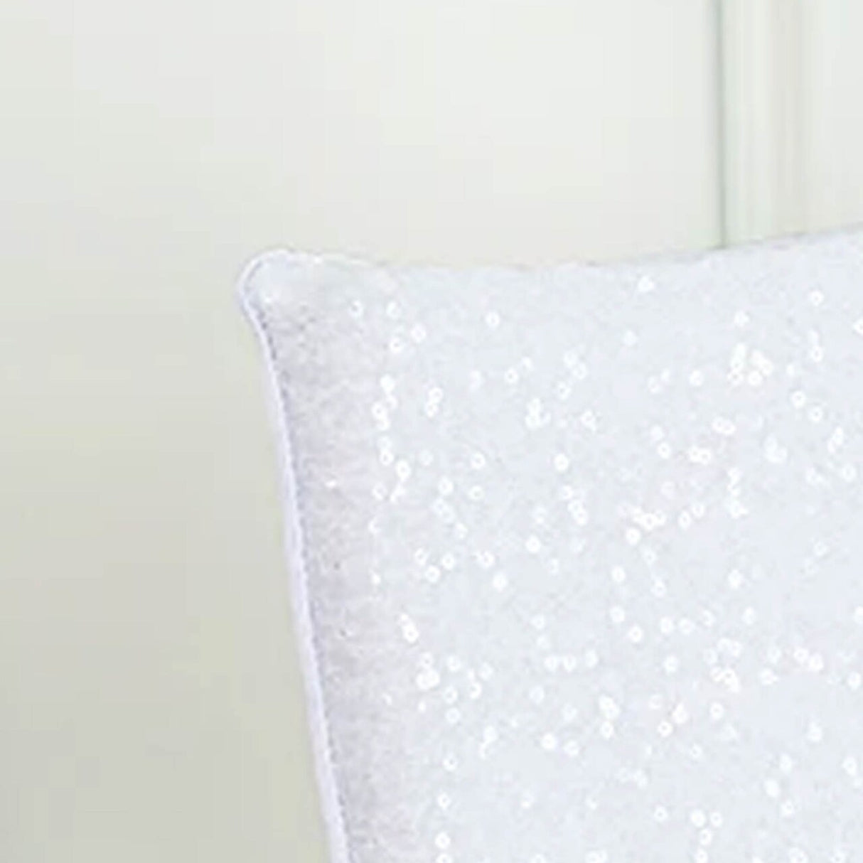 1 Piece White Sequin Spandex Chair Cap 13.5 inch by 10 inch Wedding Decor