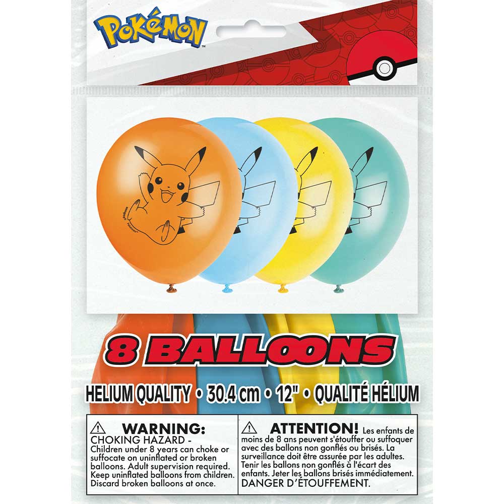 Pokemon Latex Balloons 8 Pack