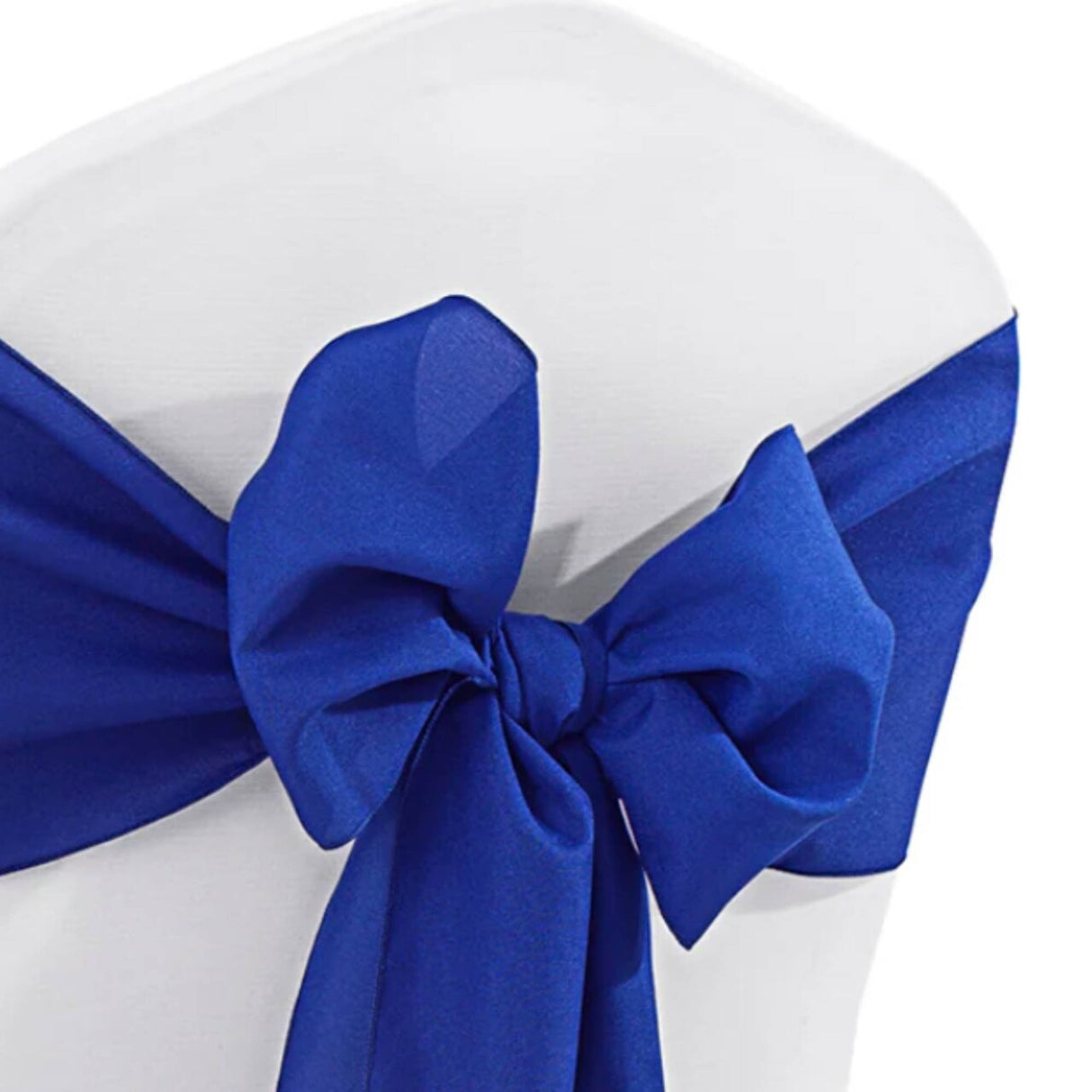 10 Pieces Royal Blue Polyester Chair Sashes Wrinkle Resistant 8"x108" Event Decor