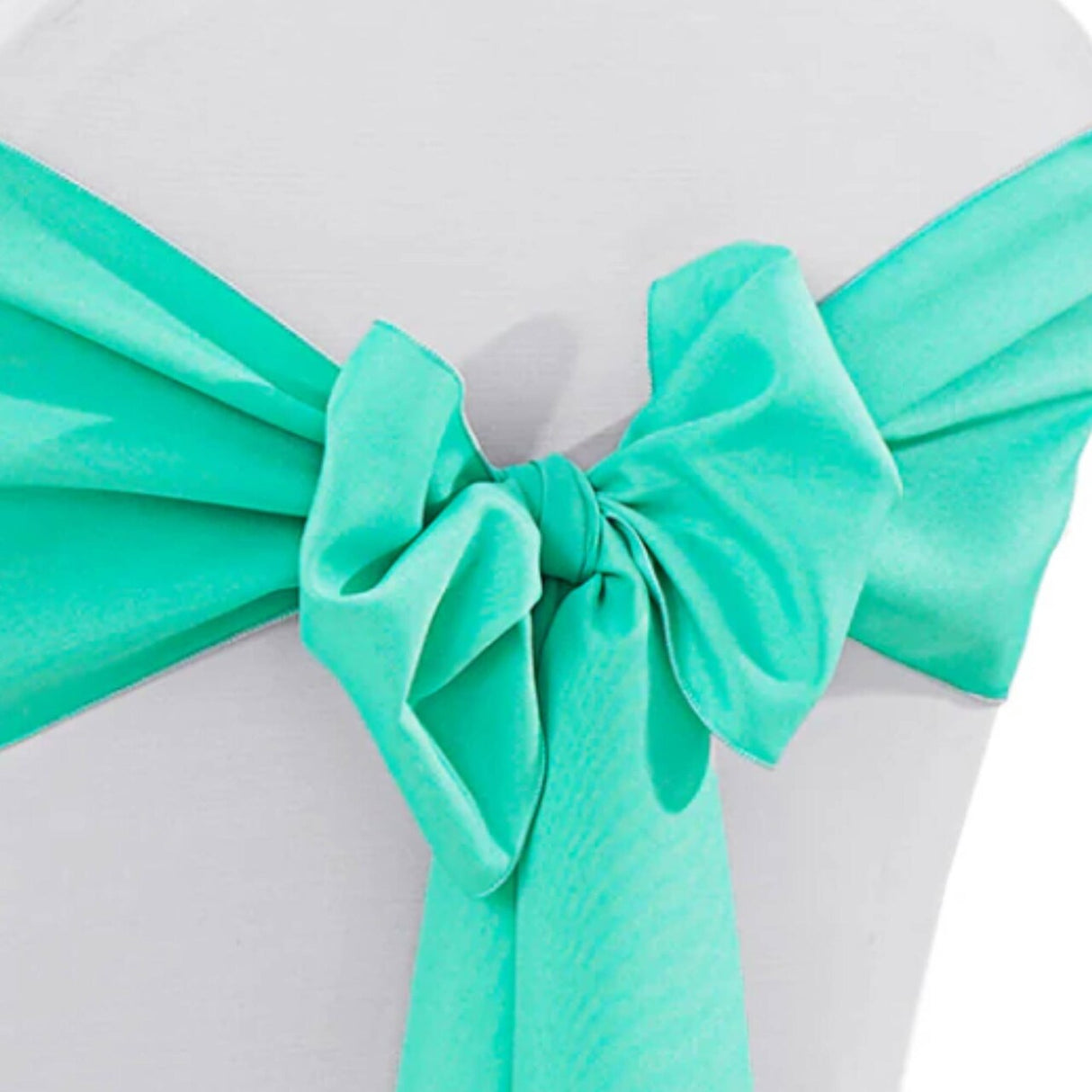 10 Pieces Tiff Blue or Aqua Blue Polyester Chair Sashes 8"x108" Wrinkle Resistant